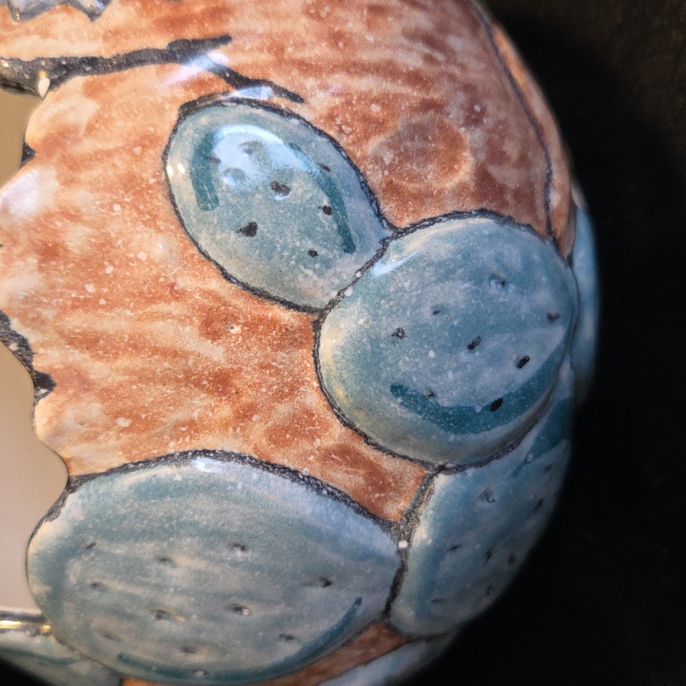 C J NIEHAUS 1993 Hand-Painted DESERT SCENE Pottery - Picture 2 of 8
